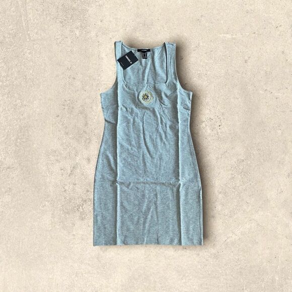 Forever 21 Gray Sleeveless Mini Dress Sz M NWT - Picture 2 of 5